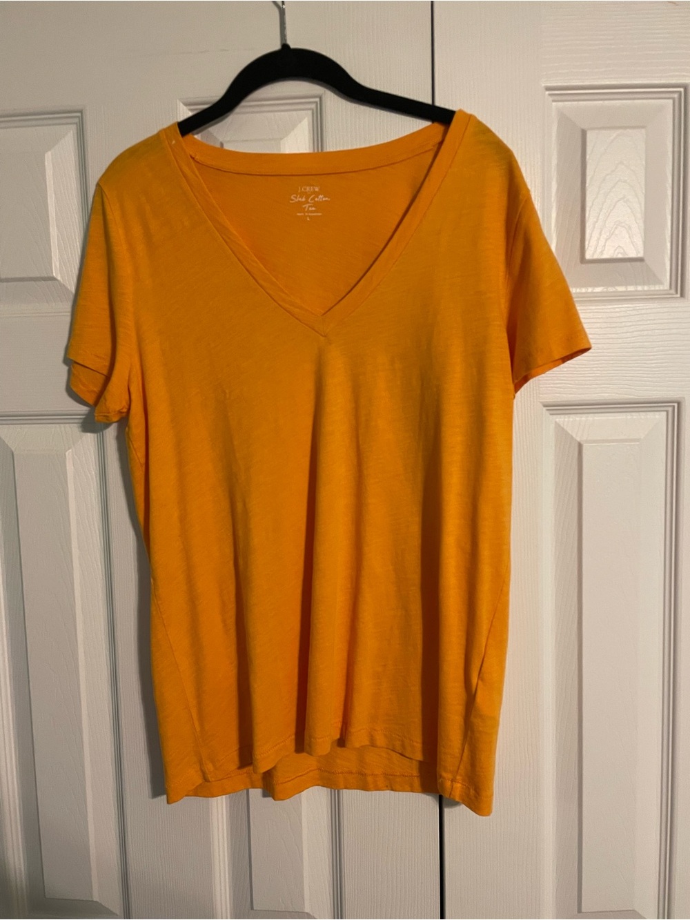 J. Crew Factory Women's V-Neck Tee in orange